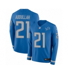 Men's Nike Detroit Lions #21 Ameer Abdullah Limited Blue Therma Long Sleeve NFL Jersey
