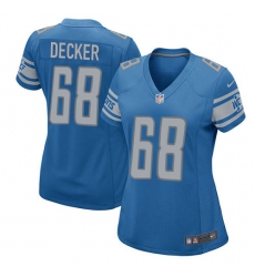 Women's Nike Detroit Lions #68 Taylor Decker Game Light Blue Team Color NFL Jersey
