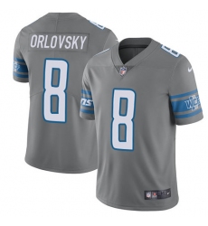 Men's Nike Detroit Lions #8 Dan Orlovsky Limited Steel Rush NFL Jersey