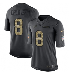 Youth Nike Detroit Lions #8 Dan Orlovsky Limited Black 2016 Salute to Service NFL Jersey