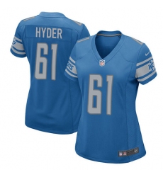 Women's Nike Detroit Lions #61 Kerry Hyder Game Light Blue Team Color NFL Jersey