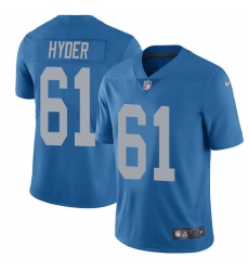 Youth Nike Detroit Lions #61 Kerry Hyder Limited Blue Alternate Vapor Untouchable NFL Jersey