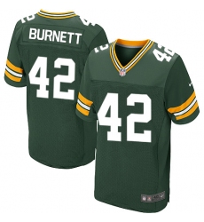 Men's Nike Green Bay Packers #42 Morgan Burnett Elite Green Team Color NFL Jersey