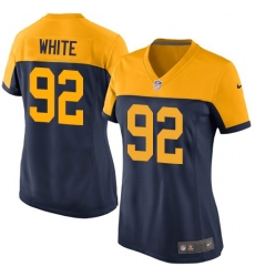 Women's Nike Green Bay Packers #92 Reggie White Elite Navy Blue Alternate NFL Jersey