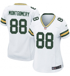 Women's Nike Green Bay Packers #88 Ty Montgomery Game White NFL Jersey
