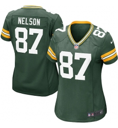 Women's Nike Green Bay Packers #87 Jordy Nelson Game Green Team Color NFL Jersey