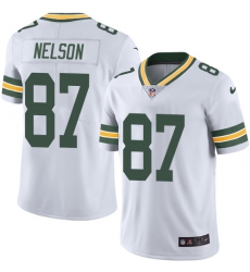 Youth Nike Green Bay Packers #87 Jordy Nelson Elite White NFL Jersey