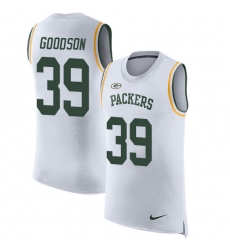Men's Nike Green Bay Packers #39 Demetri Goodson Limited White Rush Player Name & Number Tank Top NFL Jersey