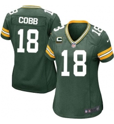 Women's Nike Green Bay Packers #18 Randall Cobb Elite Green Team Color C Patch NFL Jersey