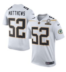 Men's Nike Green Bay Packers #52 Clay Matthews Elite White Team Rice 2016 Pro Bowl NFL Jersey