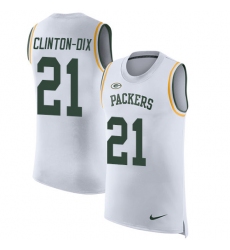 Men's Nike Green Bay Packers #21 Ha Ha Clinton-Dix Limited White Rush Player Name & Number Tank Top NFL Jersey