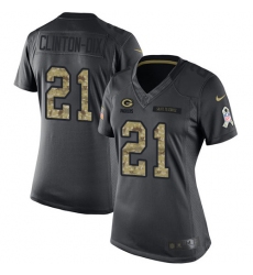 Women's Nike Green Bay Packers #21 Ha Ha Clinton-Dix Limited Black 2016 Salute to Service NFL Jersey
