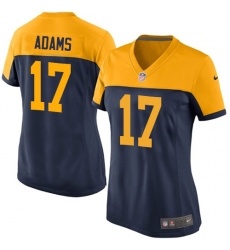 Women's Nike Green Bay Packers #17 Davante Adams Elite Navy Blue Alternate NFL Jersey