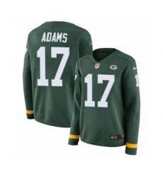 Women's Nike Green Bay Packers #17 Davante Adams Limited Green Therma Long Sleeve NFL Jersey