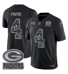 Men's Green Bay Packers #4 Brett Favre Black 2026 F.U.S.E. Salute to Service Limited Football Stitched Jersey