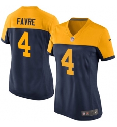 Women's Nike Green Bay Packers #4 Brett Favre Game Navy Blue Alternate NFL Jersey