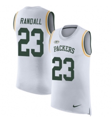 Men's Nike Green Bay Packers #23 Damarious Randall Limited White Rush Player Name & Number Tank Top NFL Jersey