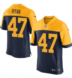 Men's Nike Green Bay Packers #47 Jake Ryan Elite Navy Blue Alternate NFL Jersey