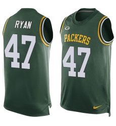 Men's Nike Green Bay Packers #47 Jake Ryan Limited Green Player Name & Number Tank Top NFL Jersey