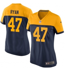 Women's Nike Green Bay Packers #47 Jake Ryan Elite Navy Blue Alternate NFL Jersey