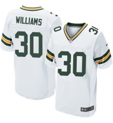 Men's Nike Green Bay Packers #30 Jamaal Williams Elite White NFL Jersey
