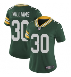 Women's Nike Green Bay Packers #30 Jamaal Williams Green Team Color Vapor Untouchable Limited Player NFL Jersey
