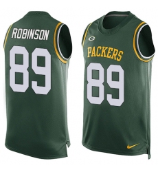 Men's Nike Green Bay Packers #89 Dave Robinson Limited Green Player Name & Number Tank Top NFL Jersey
