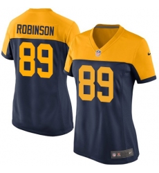 Women's Nike Green Bay Packers #89 Dave Robinson Elite Navy Blue Alternate NFL Jersey
