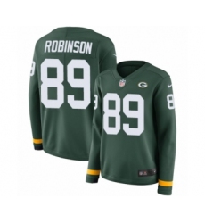 Women's Nike Green Bay Packers #89 Dave Robinson Limited Green Therma Long Sleeve NFL Jersey