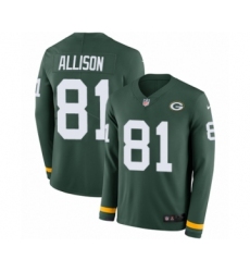 Youth Nike Green Bay Packers #89 Dave Robinson Limited Green Therma Long Sleeve NFL Jersey
