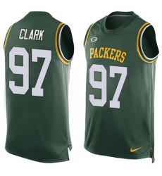 Men's Nike Green Bay Packers #97 Kenny Clark Limited Green Player Name & Number Tank Top NFL Jersey