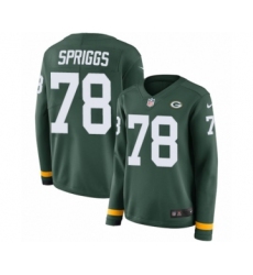 Women's Nike Green Bay Packers #78 Jason Spriggs Limited Green Therma Long Sleeve NFL Jersey