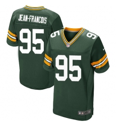 Men's Nike Green Bay Packers #95 Ricky Jean-Francois Elite Green Team Color NFL Jersey