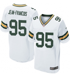 Men's Nike Green Bay Packers #95 Ricky Jean-Francois Elite White NFL Jersey