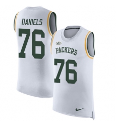 Men's Nike Green Bay Packers #76 Mike Daniels Limited White Rush Player Name & Number Tank Top NFL Jersey