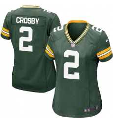 Women's Nike Green Bay Packers #2 Mason Crosby Game Green Team Color NFL Jersey