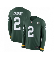 Youth Nike Green Bay Packers #2 Mason Crosby Limited Green Therma Long Sleeve NFL Jersey