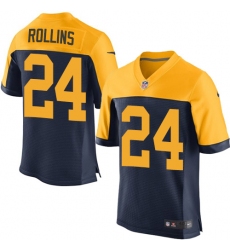 Men's Nike Green Bay Packers #24 Quinten Rollins Elite Navy Blue Alternate NFL Jersey