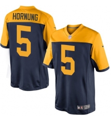 Youth Nike Green Bay Packers #5 Paul Hornung Elite Navy Blue Alternate NFL Jersey