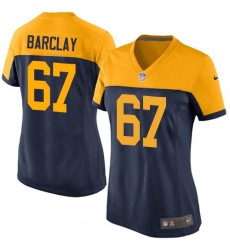 Women's Nike Green Bay Packers #67 Don Barclay Elite Navy Blue Alternate NFL Jersey