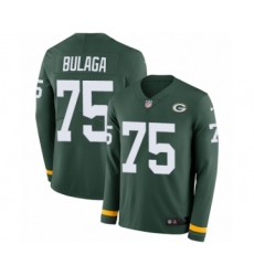 Youth Nike Green Bay Packers #75 Bryan Bulaga Limited Green Therma Long Sleeve NFL Jersey