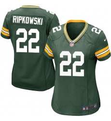 Women's Nike Green Bay Packers #22 Aaron Ripkowski Game Green Team Color NFL Jersey