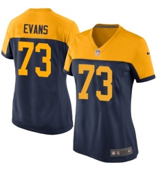 Women's Nike Green Bay Packers #73 Jahri Evans Game Navy Blue Alternate NFL Jersey