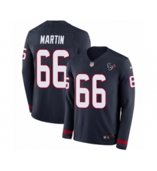 Youth Nike Houston Texans #66 Nick Martin Limited Navy Blue Therma Long Sleeve NFL Jersey