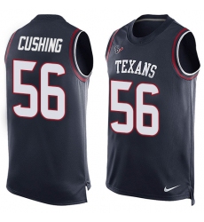 Men's Nike Houston Texans #56 Brian Cushing Limited Navy Blue Player Name & Number Tank Top NFL Jersey