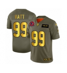 Men's Houston Texans #99 J.J. Watt Limited Olive Gold 2019 Salute to Service Football Jersey
