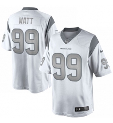 Men's Nike Houston Texans #99 J.J. Watt Limited White Platinum NFL Jersey