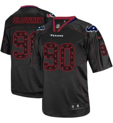 Youth Nike Houston Texans #90 Jadeveon Clowney Elite New Lights Out Black NFL Jersey