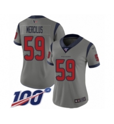 Women's Houston Texans #59 Whitney Mercilus Limited Gray Inverted Legend 100th Season Football Jersey