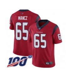 Men's Houston Texans #65 Greg Mancz Red Alternate Vapor Untouchable Limited Player 100th Season Football Jersey
